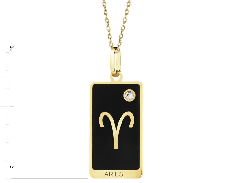 14 K Yellow Gold Pendant with Cubic Zirconia