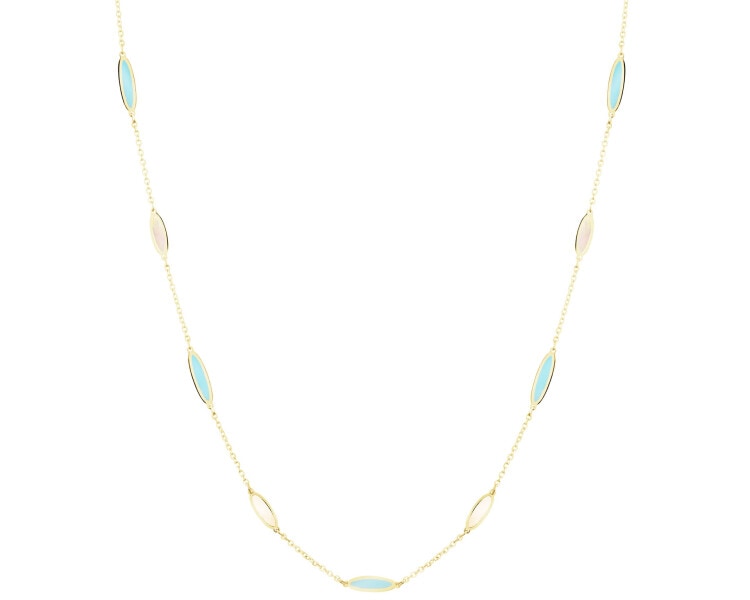 14 K Yellow Gold Necklace with Mother Of Pearl