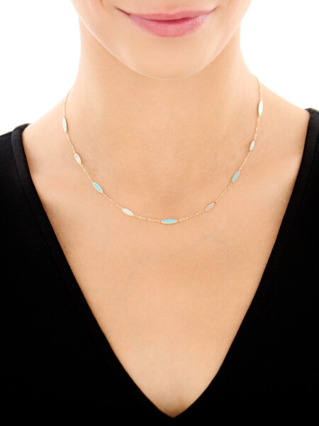 14 K Yellow Gold Necklace with Mother Of Pearl