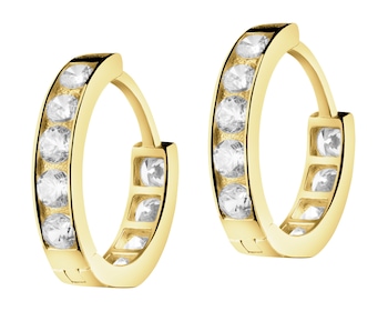 Złote kolczyki z cyrkoniami - koła