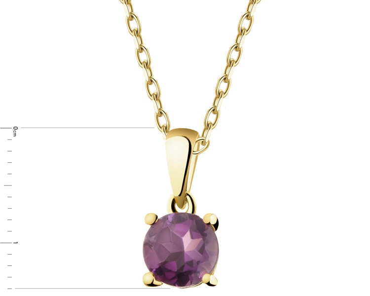 8 K Yellow Gold Pendant with Synthetic Amethyst