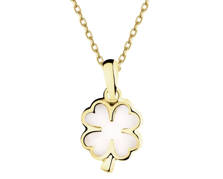 14 K Yellow Gold Pendant with Mother Of Pearl