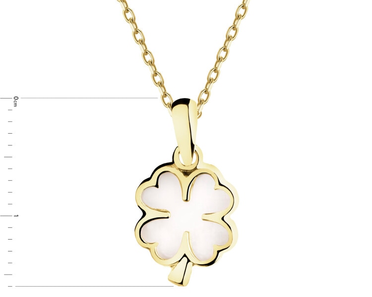14 K Yellow Gold Pendant with Mother Of Pearl