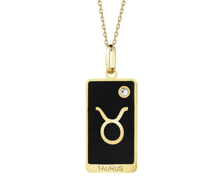 14 K Yellow Gold Pendant with Cubic Zirconia