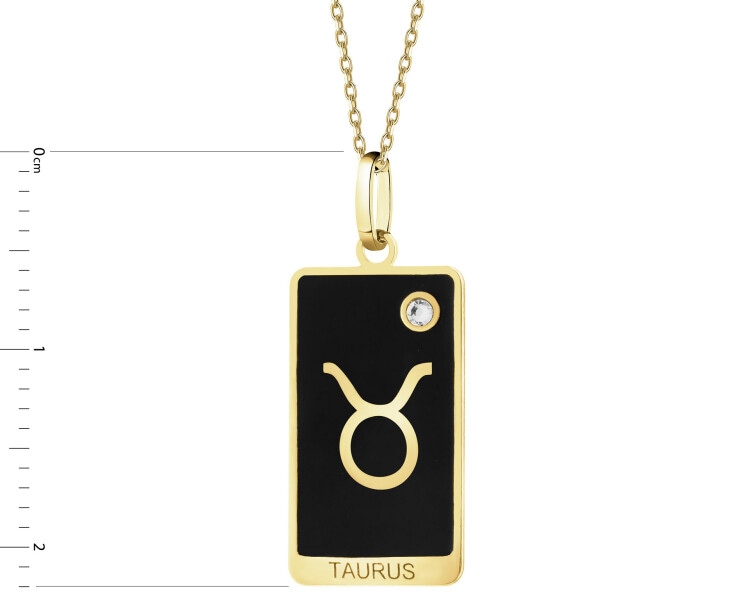 14 K Yellow Gold Pendant with Cubic Zirconia