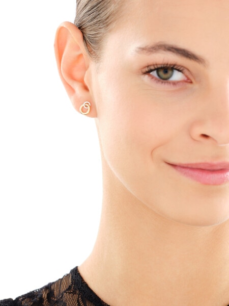 9 K Rhodium-Plated Yellow Gold Earrings