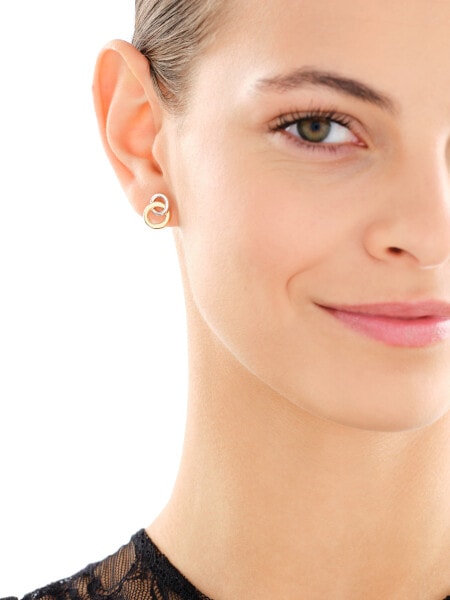 14 K Rhodium-Plated Yellow Gold Earrings