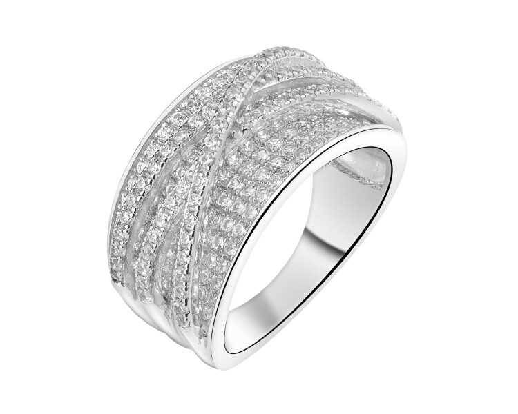 Stříbrný prsten se zirkony