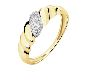 Złoty pierścionek z cyrkoniami