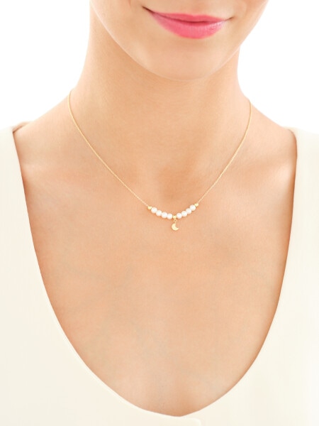 9 K Yellow Gold Necklace with Pearl