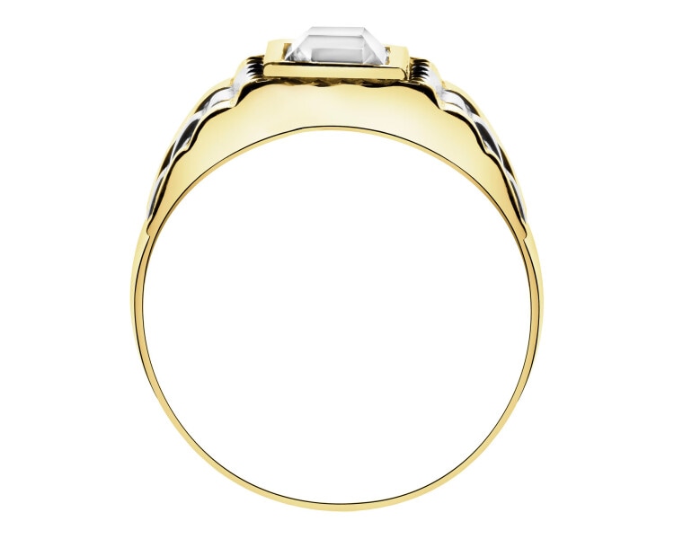 Zlatý pečetní prsten se zirkonem