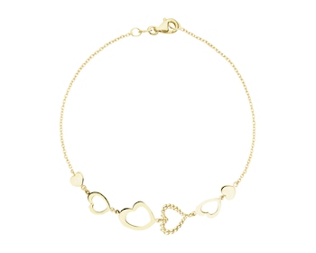 Złota bransoletka - serca