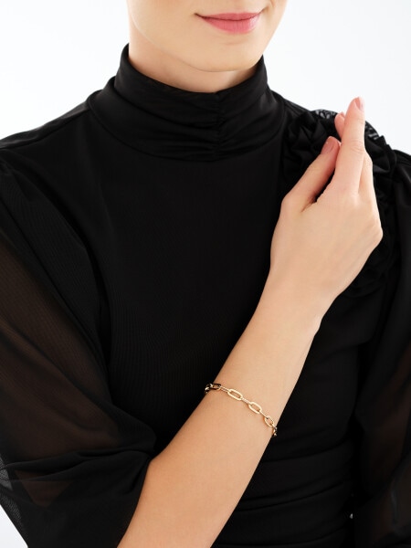 Złota bransoletka - paper clip