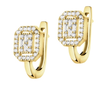 14 K Yellow Gold Earrings with Cubic Zirconia