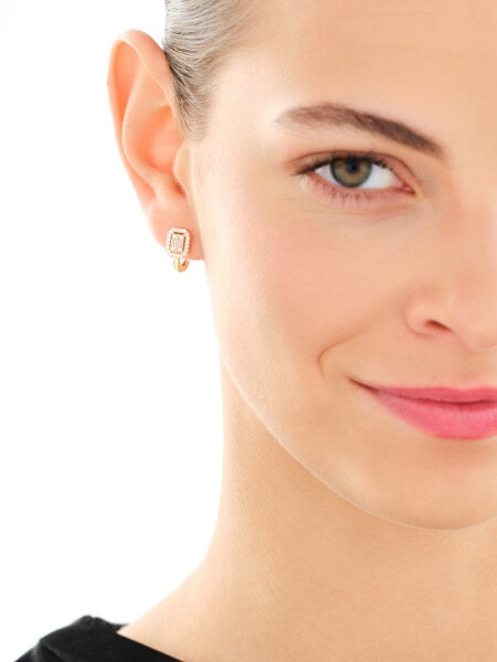 14 K Yellow Gold Earrings with Cubic Zirconia