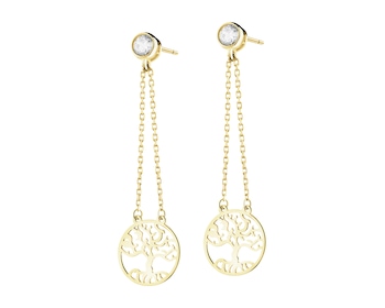 Zlaté náušnice se zirkony - strom života