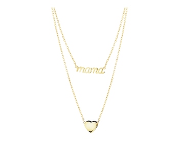Złoty naszyjnik - mama, serce