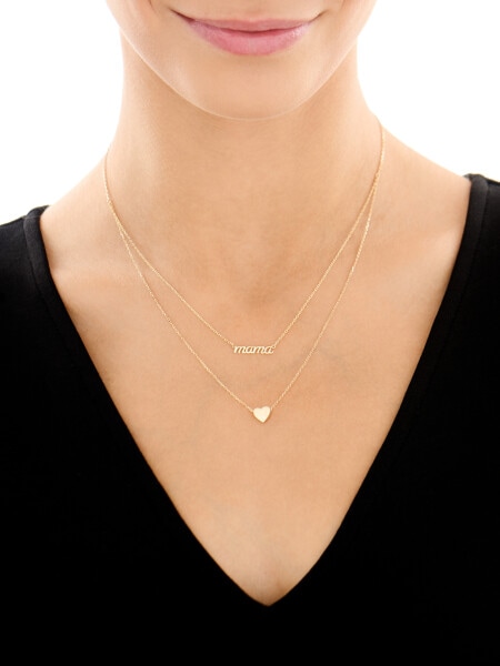 Złoty naszyjnik - mama, serce