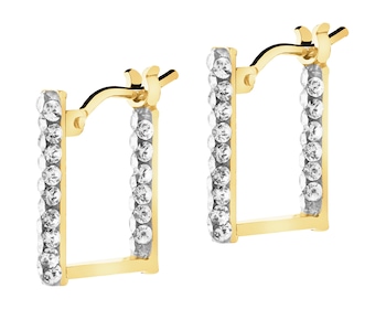 Złote kolczyki, szkło szlifowane