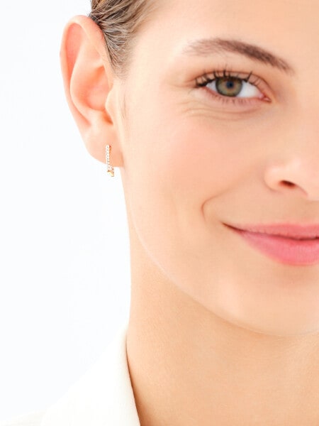 Złote kolczyki, szkło szlifowane