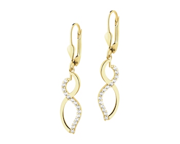 Złote kolczyki z cyrkoniami - nieskończoności