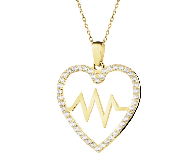 9 K Yellow Gold Pendant with Cubic Zirconia