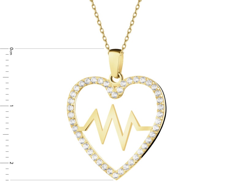 9 K Yellow Gold Pendant with Cubic Zirconia