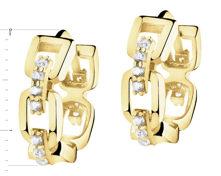 Złote kolczyki z cyrkoniami