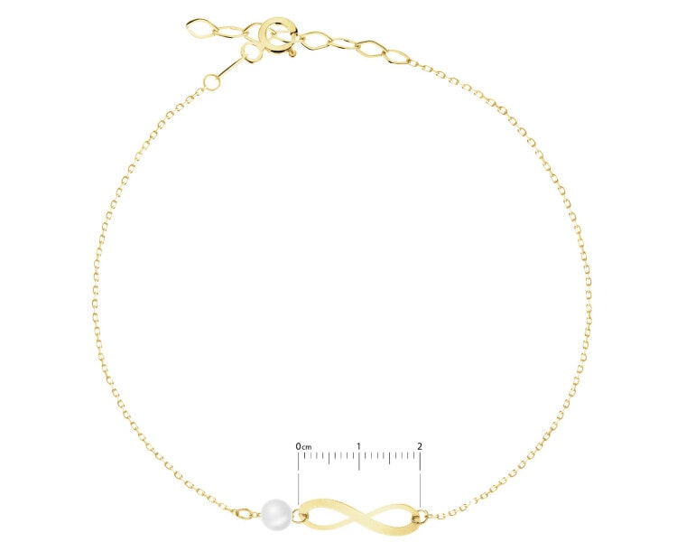 14 K Yellow Gold Bracelet with Pearl