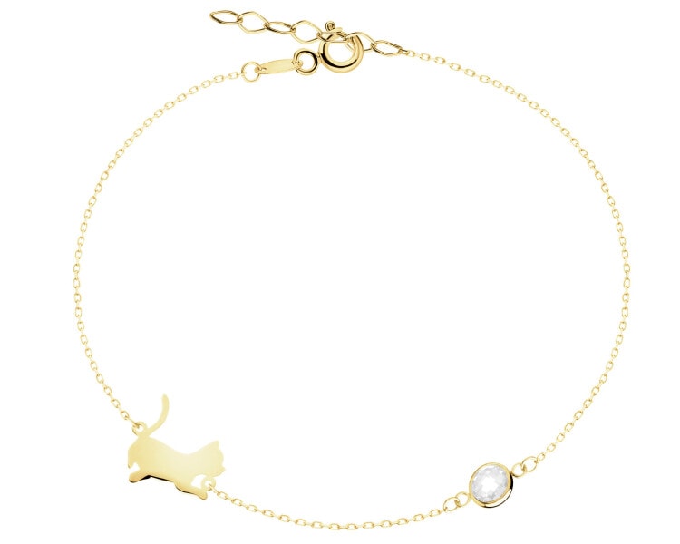 14 K Yellow Gold Bracelet with Cubic Zirconia