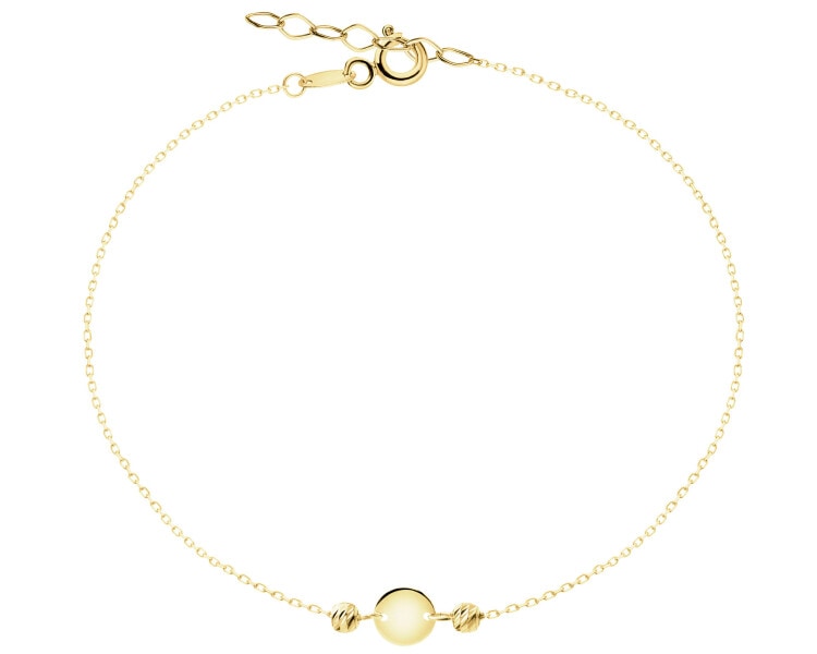 Złota bransoletka - kulki, koło