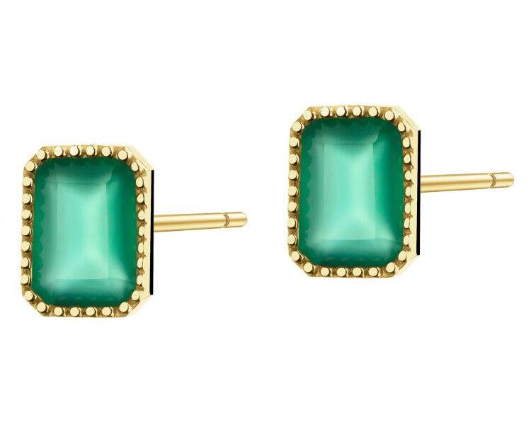 Złote kolczyki z agatami