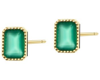 Złote kolczyki z agatami