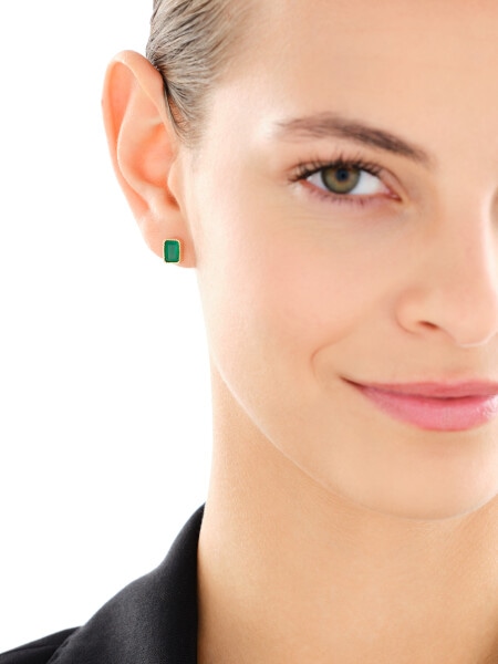 Złote kolczyki z agatami