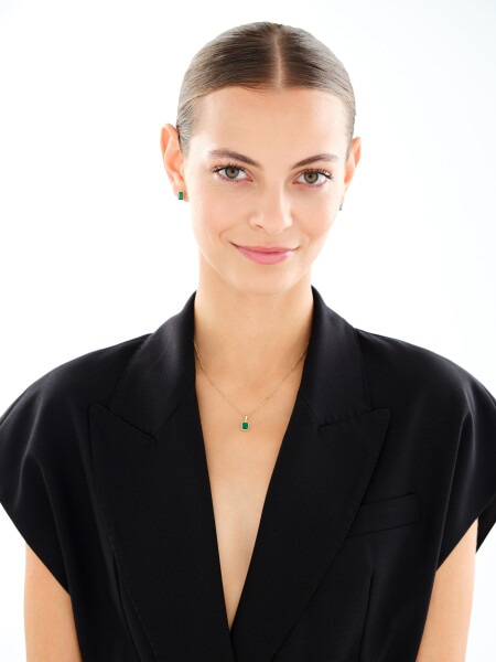 Złote kolczyki z agatami