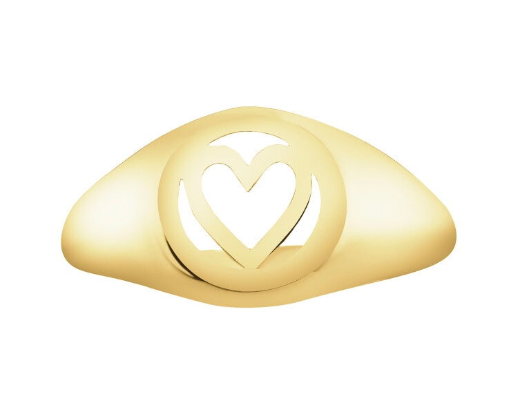 Zlatý pečetní prsten - srdce