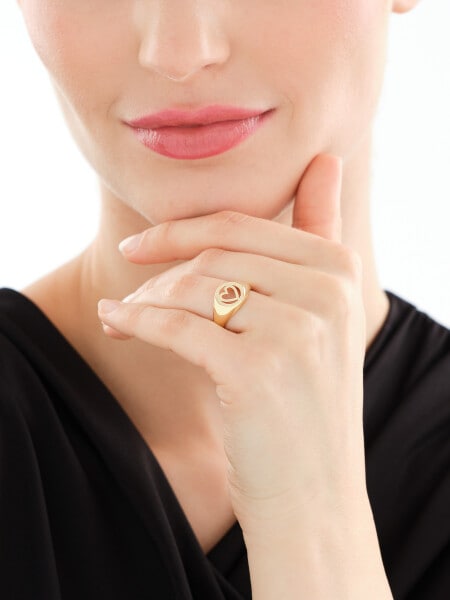 Zlatý pečetní prsten - srdce