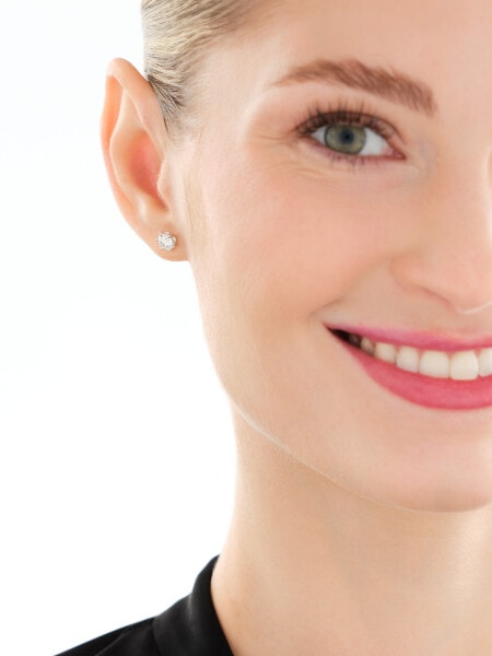 Kolczyki z żółtego i białego złota z brylantami laboratoryjnymi - 1,04 ct - próba 585