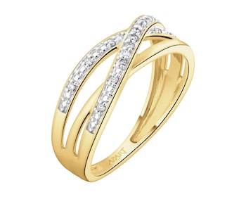 Zlatý prsten s brilianty - 0,06 ct - ryzost 585