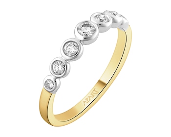 Zlatý prsten s brilianty - 0,25 ct - ryzost 585