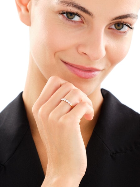 Pierścionek z żółtego złota z brylantami - 0,25 ct - próba 585