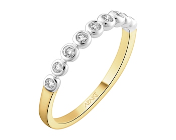 Zlatý prsten s brilianty - 0,16 ct - ryzost 585