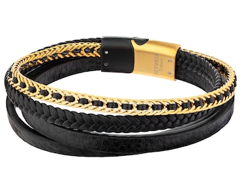 Náramek z ušlechtilé oceli a kůže