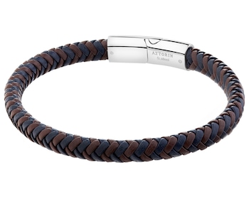 Náramek z ušlechtilé oceli a kůže