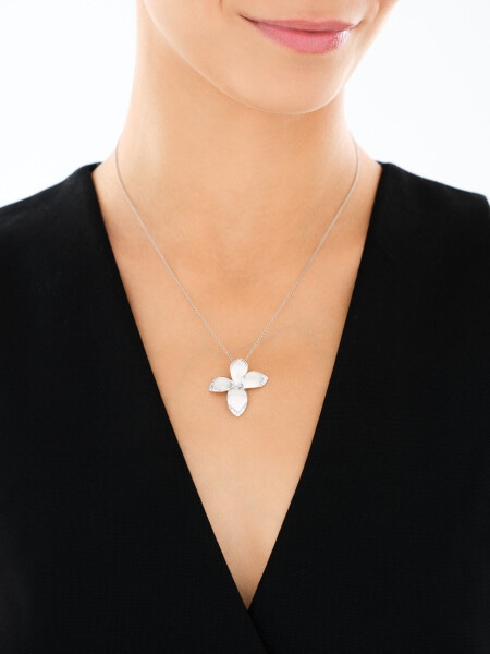 Zawieszka srebrna z cyrkoniami - kwiaty