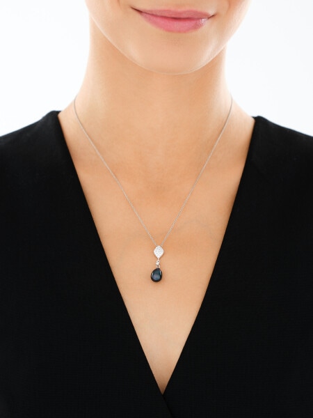 Zawieszka srebrna z perłą i cyrkoniami