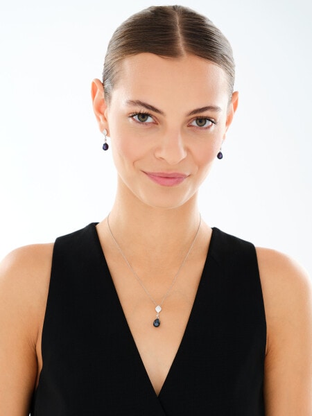 Zawieszka srebrna z perłą i cyrkoniami