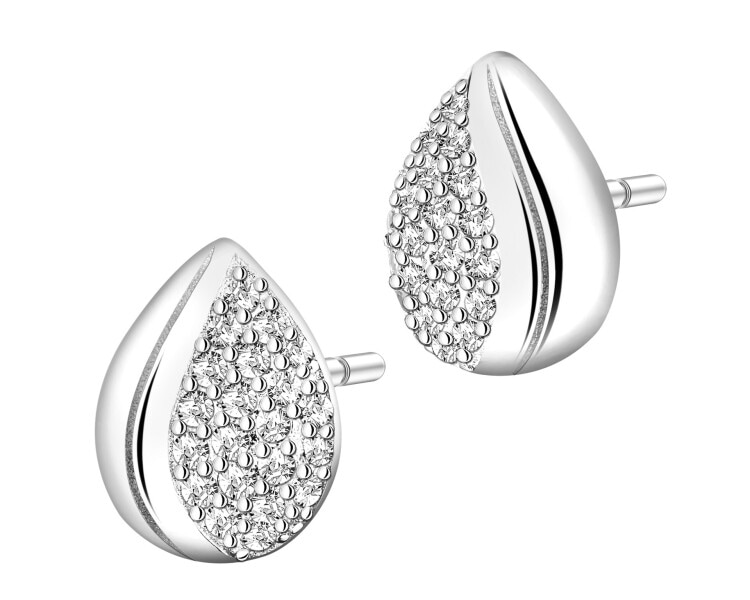 Kolczyki srebrne z cyrkoniami - łezki