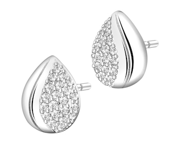 Stříbrné náušnice se zirkony - slzy