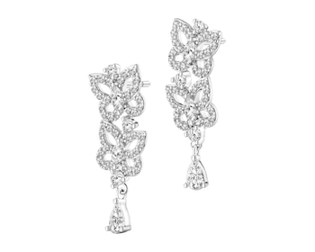 Stříbrné náušnice se zirkony - motýli